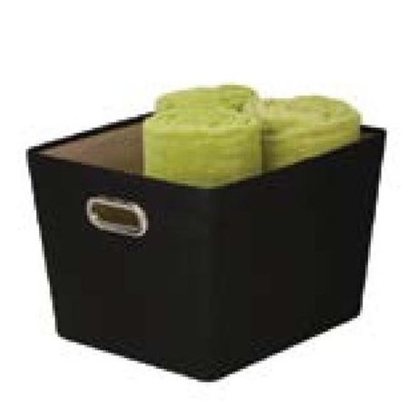 HONEY-CAN-DO Honey-Can-Do SFT-03072 Medium decorative storage bin with handles - Black 5735246